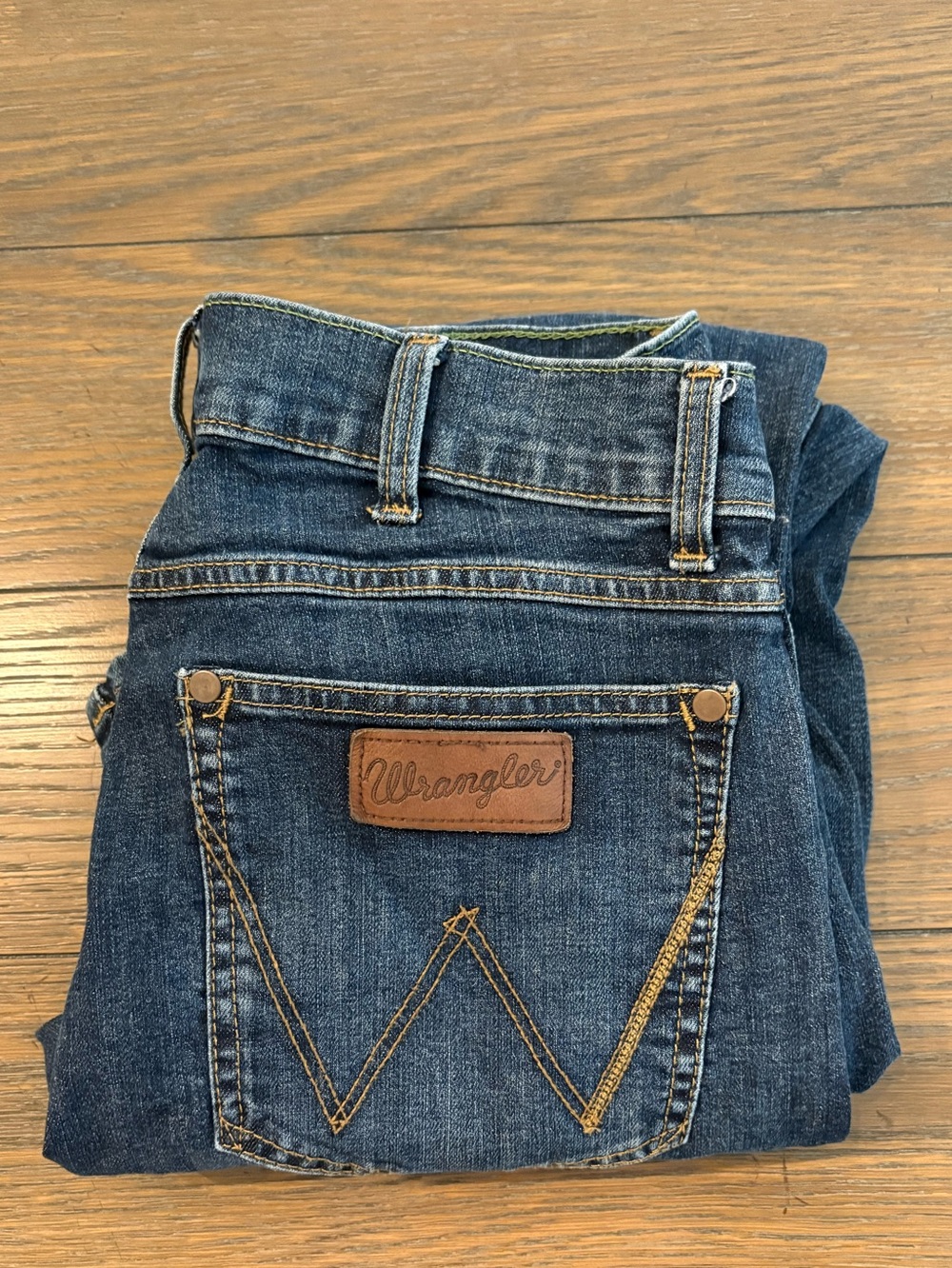 Wrangler Retro Men's Slim Straight Jeans in Dark Blue Denim Size 30x32
